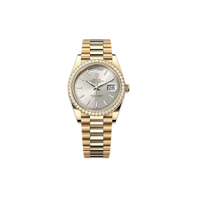 ROLEX Day-Date 40mm Yellow Gold Diamond 228348RBR "Silver"