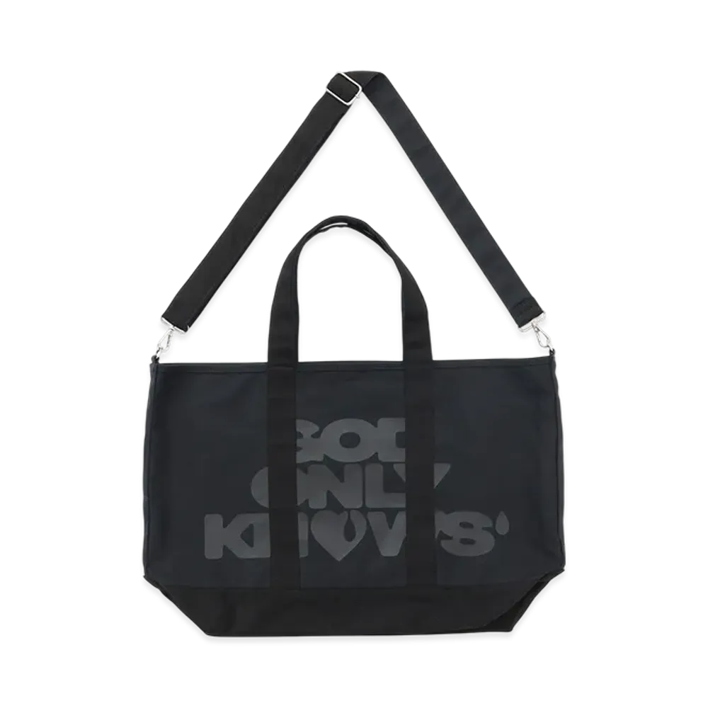 GOD ONLY KNOWS Oversized Shoulder Tote Bag "Black"