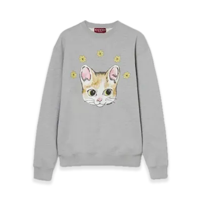 GUCCI x Higuchi Yuko Cotton Jersey Sweatshirt Japan Exclusive "Grey Melange"