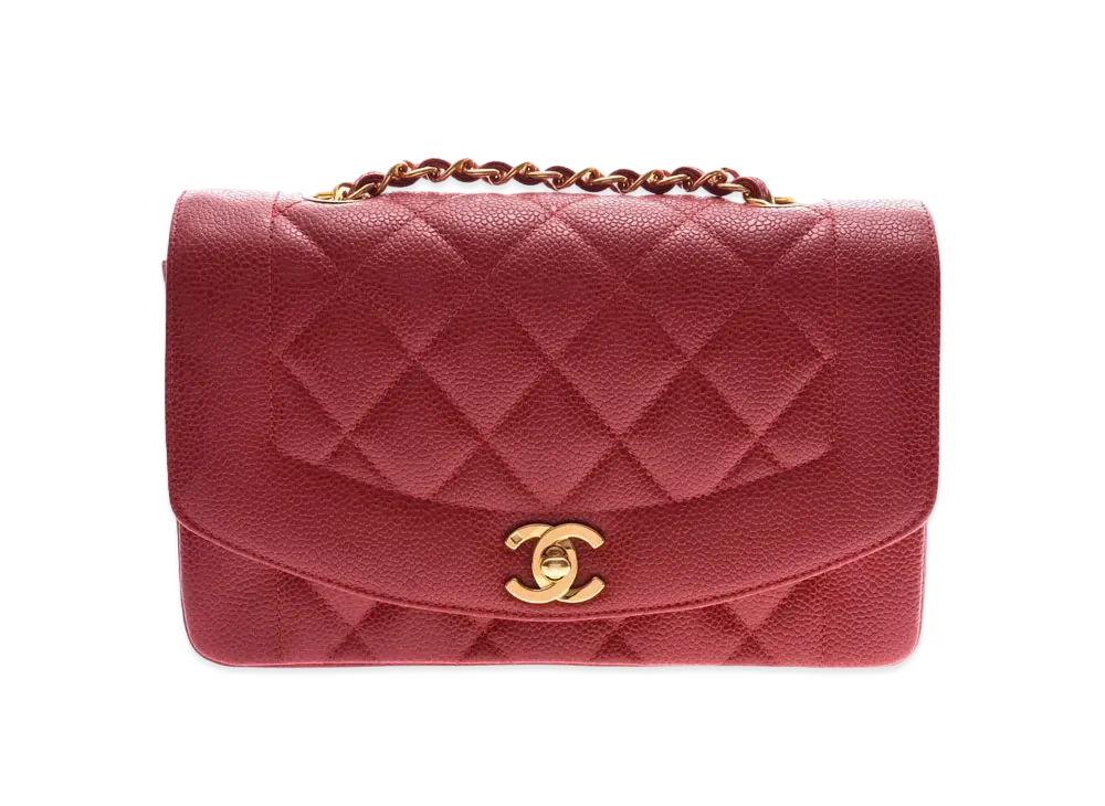 CHANEL Caviar Skin Matelasse Diana "Red"