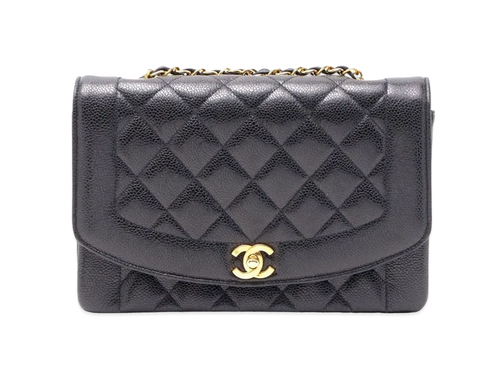 CHANEL Caviar Skin Matelasse Diana "Black"