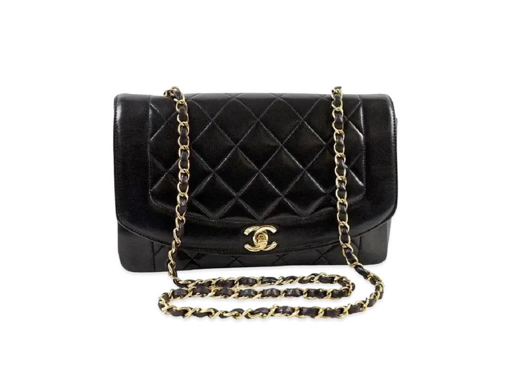 CHANEL Lambskin Matelasse Diana "Black"