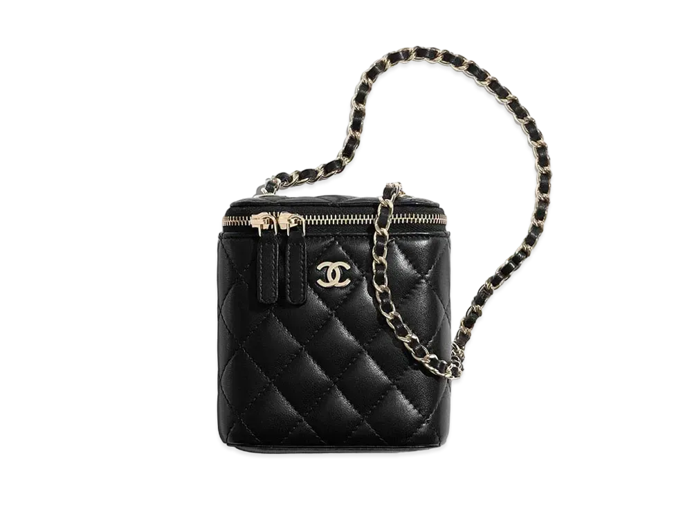 CHANEL Lambskin Matelasse Vanity "Black"
