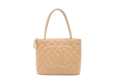 CHANEL Caviar Skin Reprint Tote "Beige"