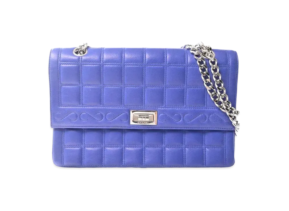 CHANEL 2.55 Chocolate Bar Shoulder "Light Blue"