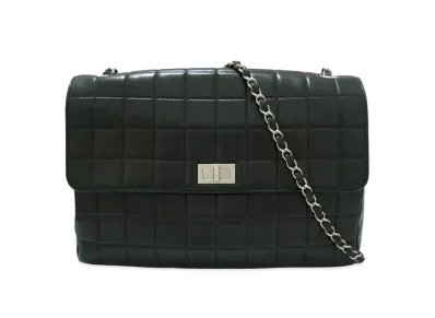 CHANEL 2.55 Chocolate Bar Shoulder "Black"