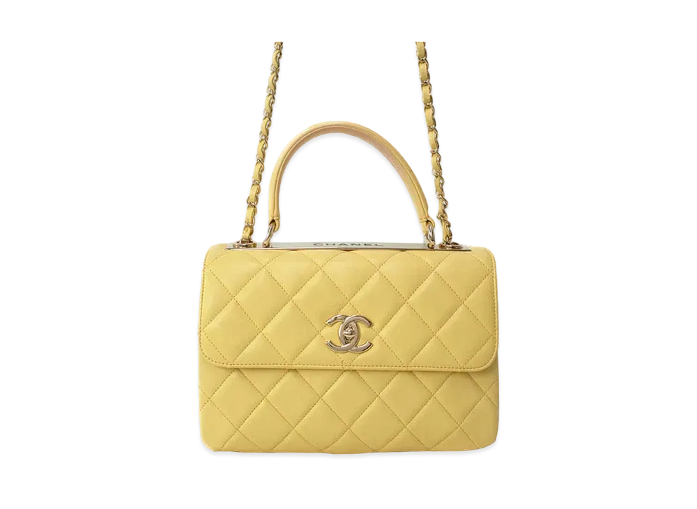 CHANEL Lambskin Matelasse 2WAY "Yellow"