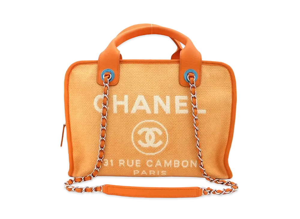CHANEL Deauville Canvas 2WAY Boston "Orange"