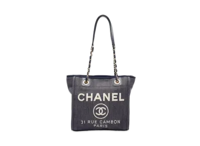CHANEL Deauville Canvas Tote "Navy"