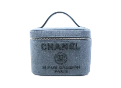CHANEL Deauville Canvas Vanity Pouches