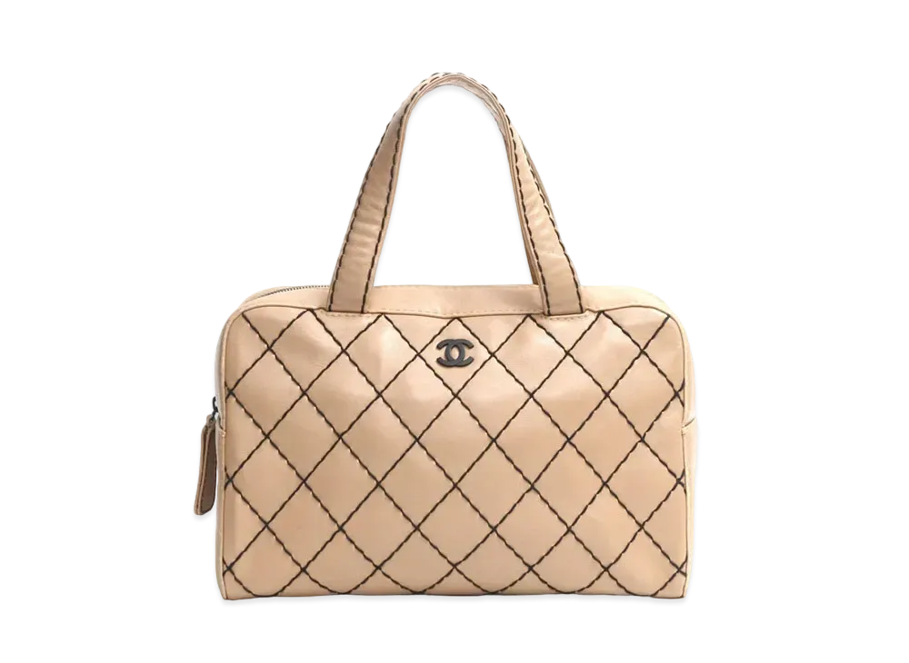 CHANEL Wild Stitch Mini Boston Bag "Beige"