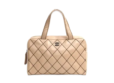 CHANEL Wild Stitch Mini Boston Bag "Beige"