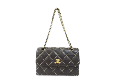 CHANEL Wild Stitch Chain Shoulder Bag "Black"