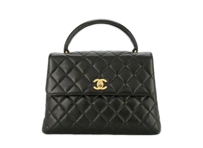 CHANEL Lambskin Matelasse Hand Bag
