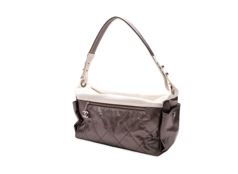 CHANEL Paris Biarritz Shoulder Bag "White/Bordeaux"