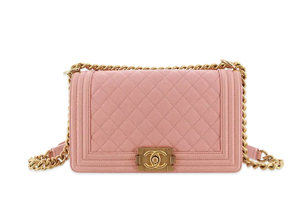 CHANEL Caviar Skin Matelasse Boy Chanel "Pink"