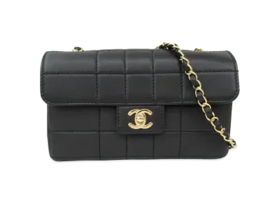 CHANEL Chocolate Bar Shoulder Bag "Black"