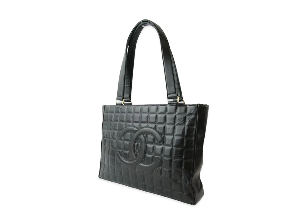 CHANEL Chocolate Bar Tote Bag "Black"