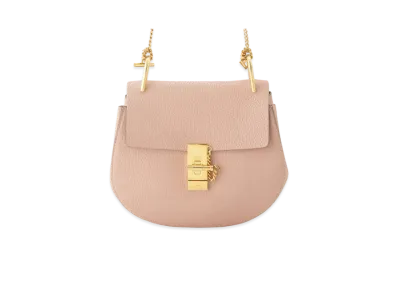 Chloe Drew Leather Chain Shoulder Bag "Pink"