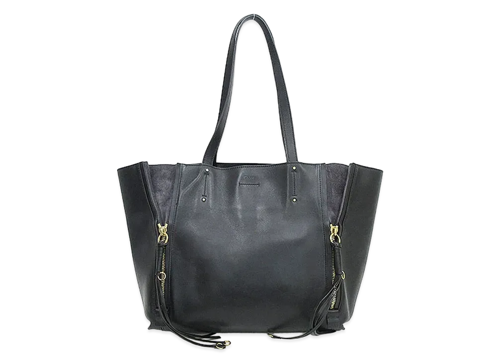 Chloe MILO Leather Tote Bag "Black"
