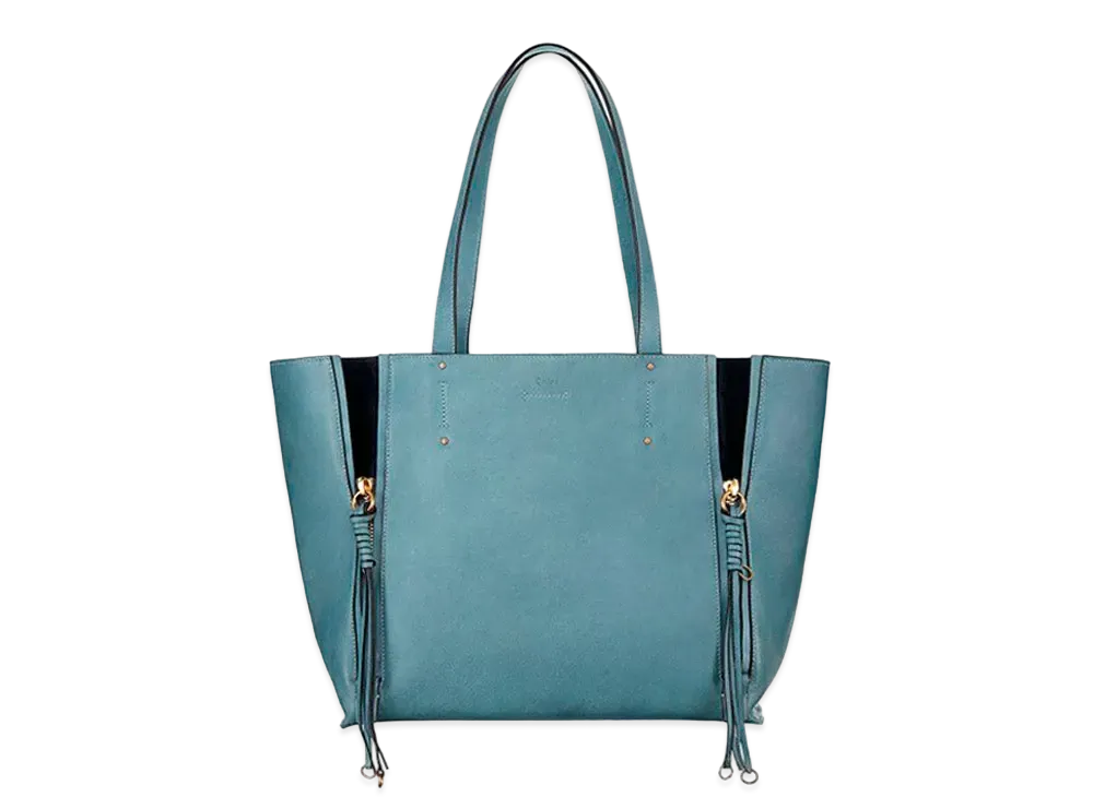 Chloe MILO Leather Tote Bag "Blue"