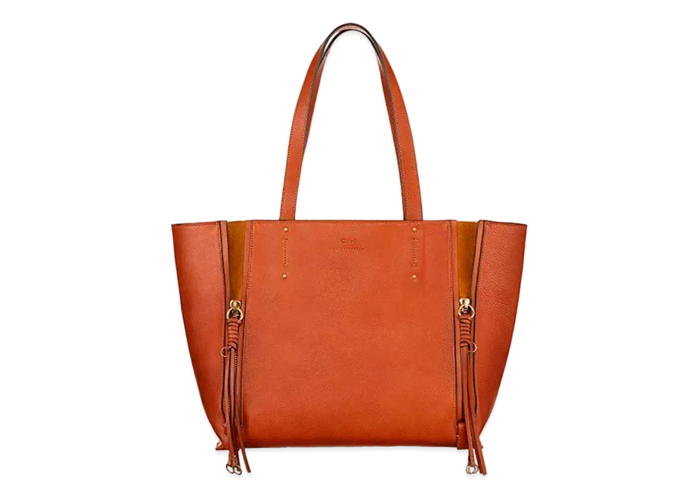Chloe MILO Leather Tote Bag "Red"