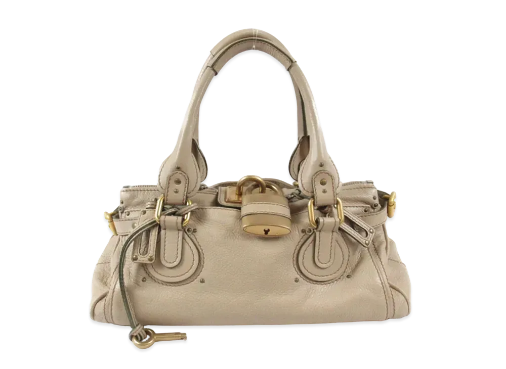 Chloe Paddington Leather Hand Bag "Beige"
