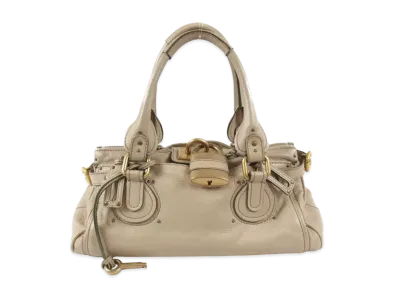 Chloe Paddington Leather Hand Bag "Beige"