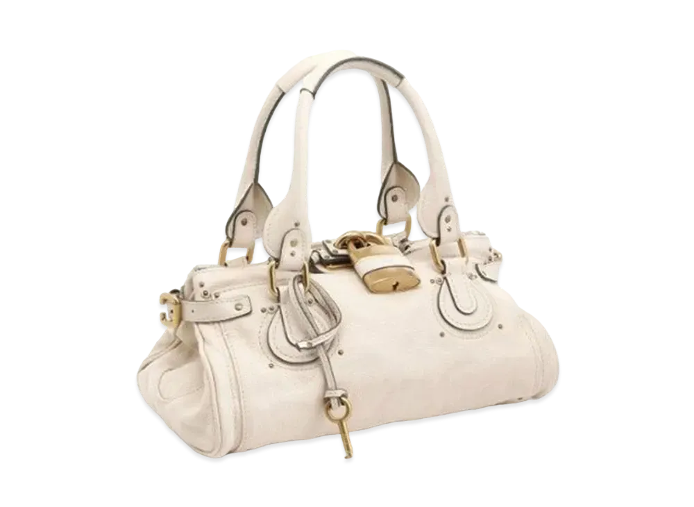 Chloe Paddington Leather Hand Bag "White"
