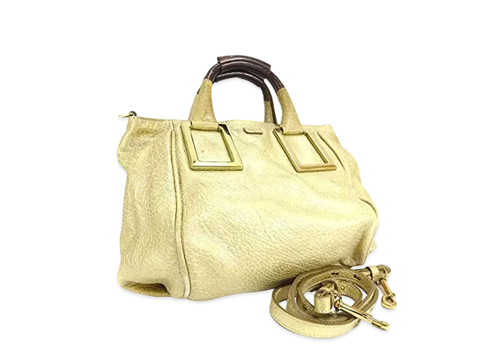 Chloe ETHEL Leather 2WAY Bag "Gold"
