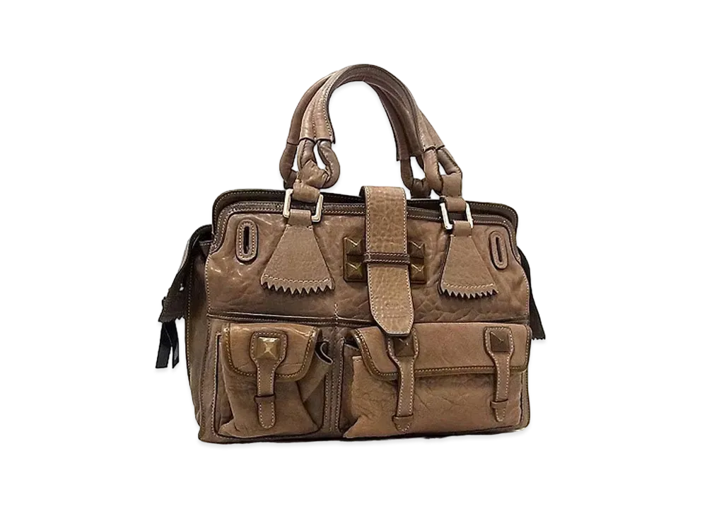 Chloe Elvire Leather Hand Bag "Brown"
