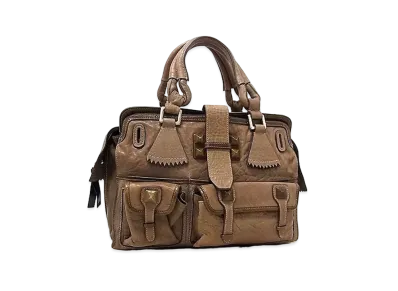 Chloe Elvire Leather Hand Bag "Brown"