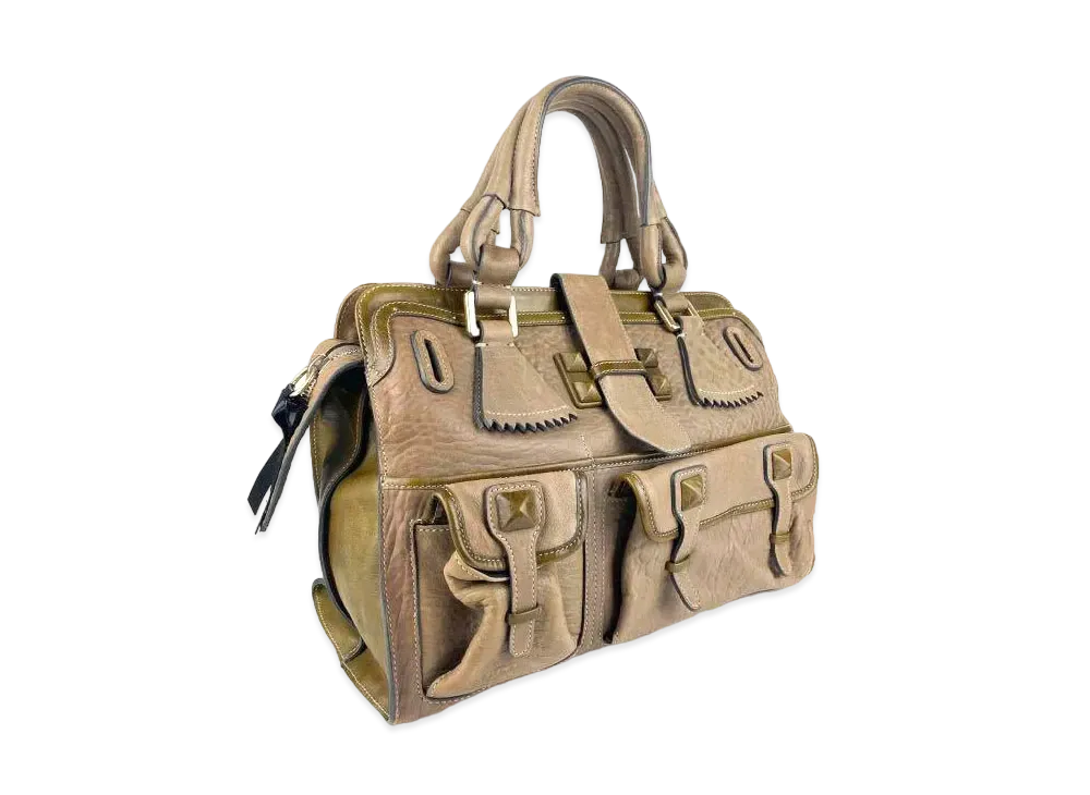 Chloe Elvire Leather Hand Bag "Beige"