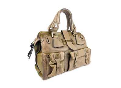 Chloe Elvire Leather Hand Bag "Beige"