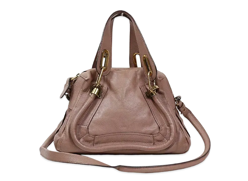 Chloe Paraty Leather 2WAY Bag "Pinkbeige"