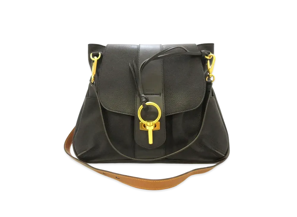 Chloe LEXA Leather Shoulder Bag "Black"
