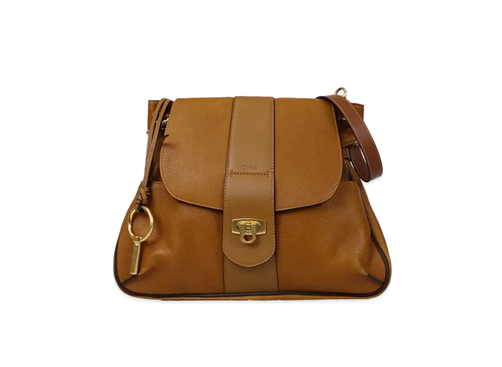 Chloe LEXA Leather Shoulder Bag "Brown"