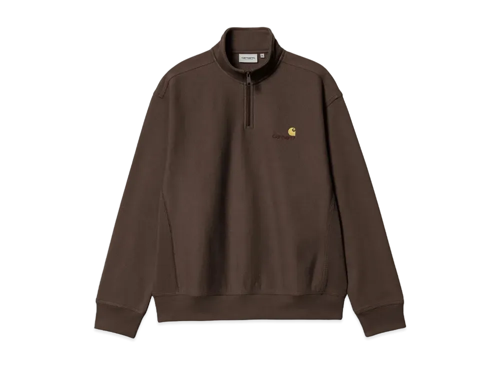 Carhartt Half Zip American Script Sweatshirt "Tobacco"