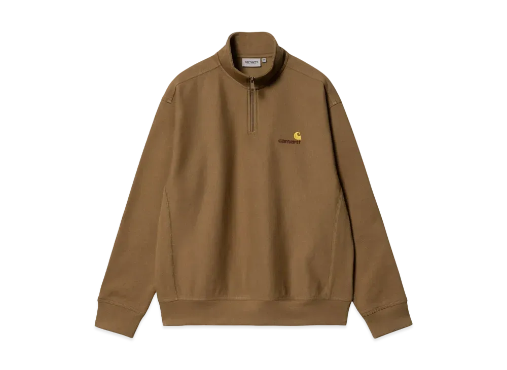Carhartt Half Zip American Script Sweatshirt "Hamilton Brown"