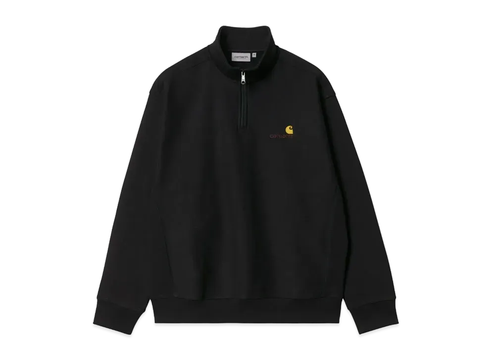 Carhartt Half Zip American Script Sweatshirt "Black"