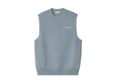 Carhartt Script Vest Sweater "Misty Sky/White"