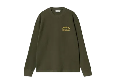 Carhartt WIP L/S Basics Script T-Shirt Office "Green/Winter Spice"