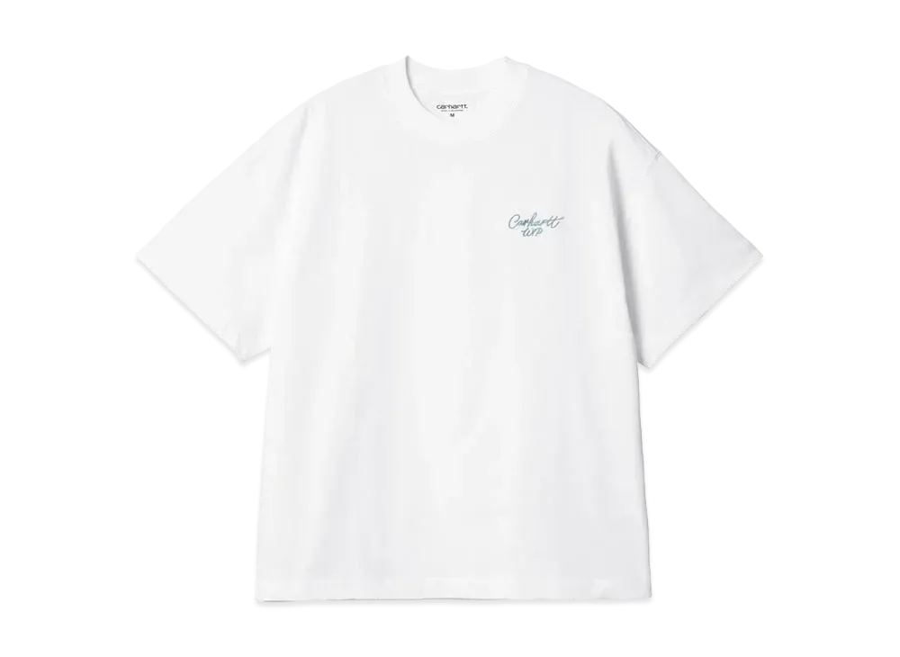 Carhartt WIP S/S Signature Script T-Shirt "White/Dusty Ice"