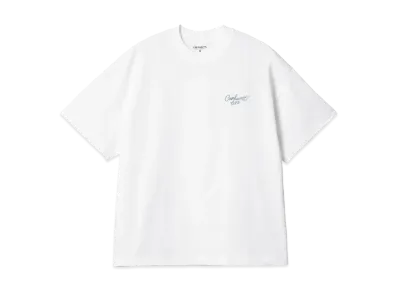Carhartt WIP S/S Signature Script T-Shirt "White/Dusty Ice"