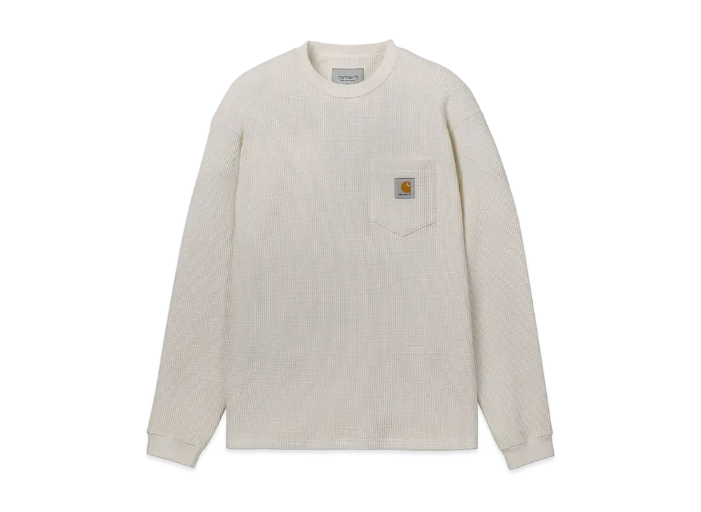 Carhartt WIP L/S Pocket Waffle T-Shirt "Cannoli Cream Pigment(Garment Dyed)"