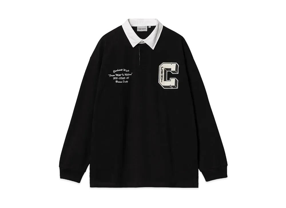Carhartt WIP L/S Brown Ducks Rugby Shirt "Black/White"