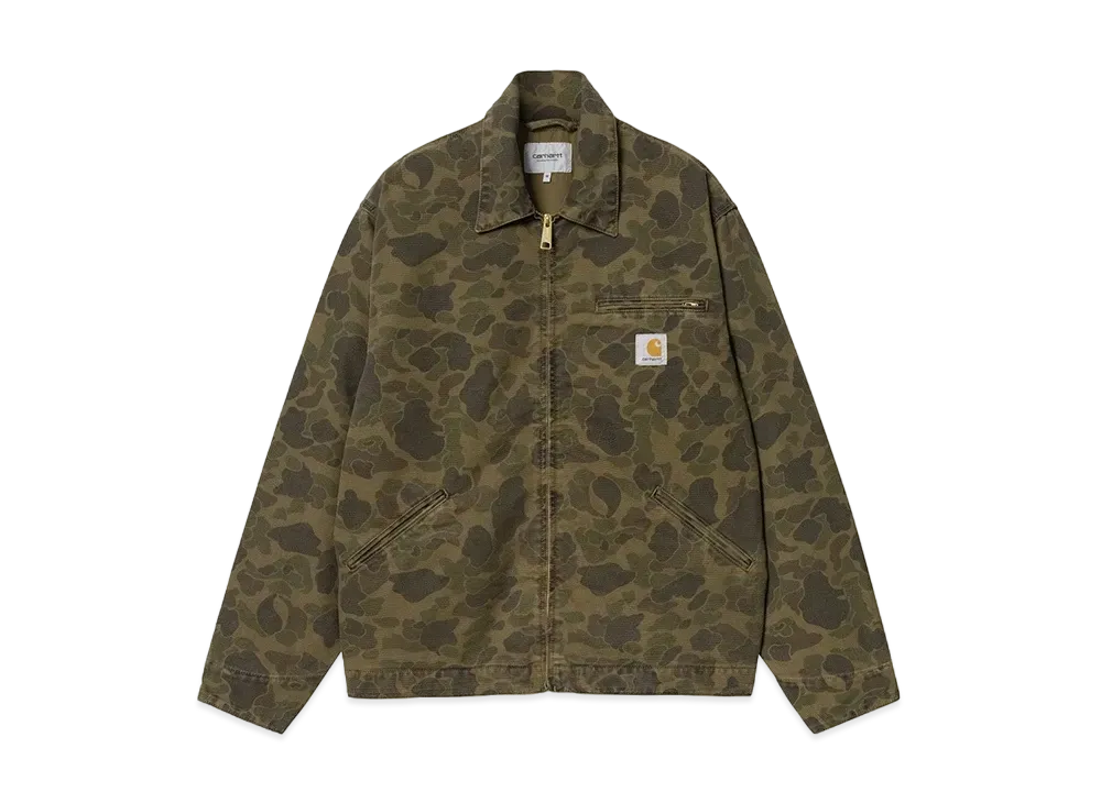 Carhartt WIP Duck Detroit Jacket "Camo Duck, Green/Graphite(Garment Dyed)"
