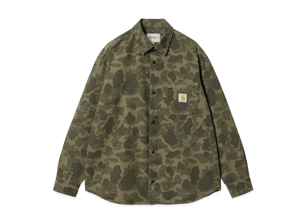 Carhartt WIP L/S Duck Shirt "Camo Duck, Green/Office Green"