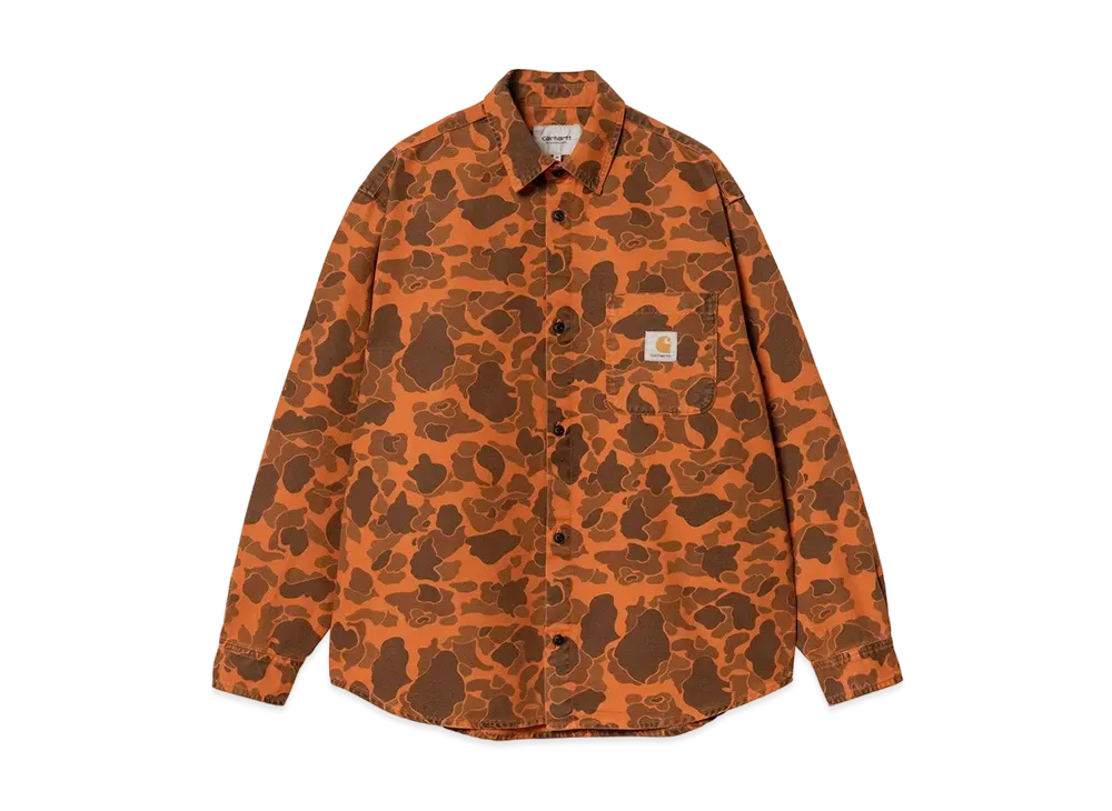 Carhartt WIP L/S Duck Shirt "Camo Duck, Green/Turmeric"