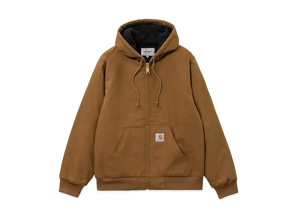 カーハート ダブリューアイピー キルティング ラインド ダック アクティブ ジャケット キルティング ライナーダック フード ジャケット "ブラウン"